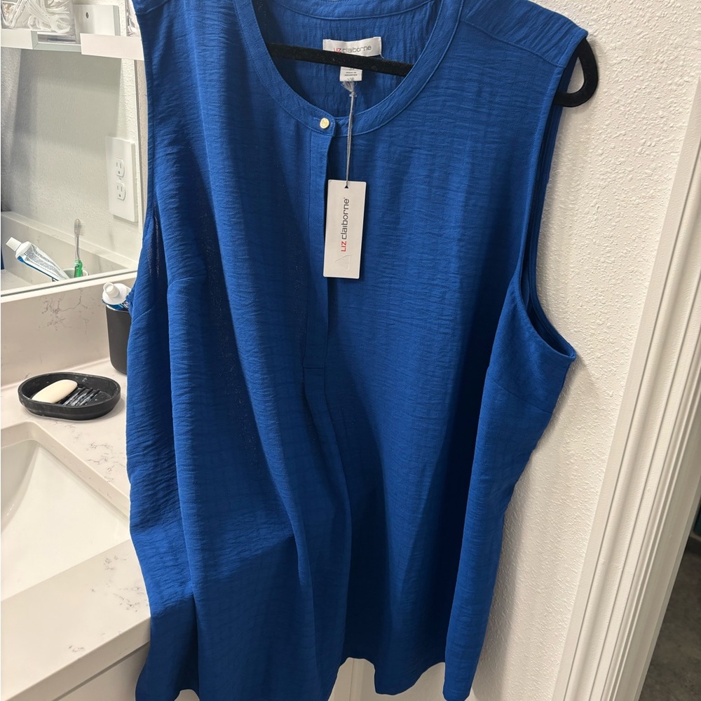Liz Claiborne Royal Blue Sleeveless Tunic